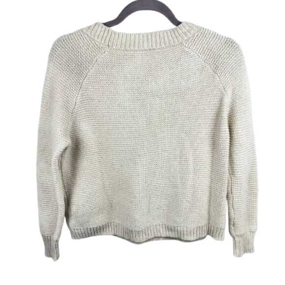 Madewell X Sezane Cream Knit Cotton & Linen Mix Crewneck Sweater Size XS - Picture 2 of 4